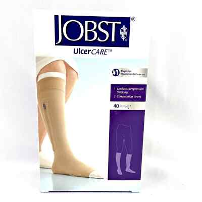 Jobst UlcerCare Compression Knee Stocking Support 2 Part System Zippered 40 mmHg