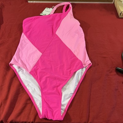 eomenie swimsuit Pink Large 1 Shoulder 1 Piece New w/ Tags Beautiful small Spot