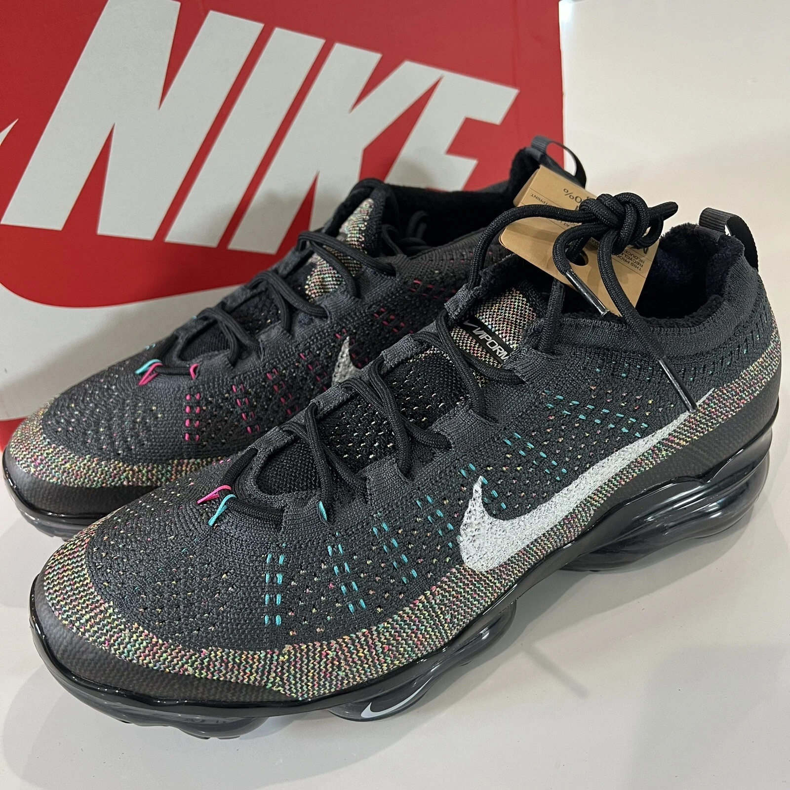 Nike Air VaporMax 2023 Flyknit Black DV1678-008 Men’s Size 13 Multicolor