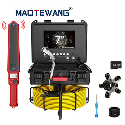 Sewer Pipe Inspection Camera 7'' IPS 1080P Screen Self-Leveling 512HZ Locator 50m