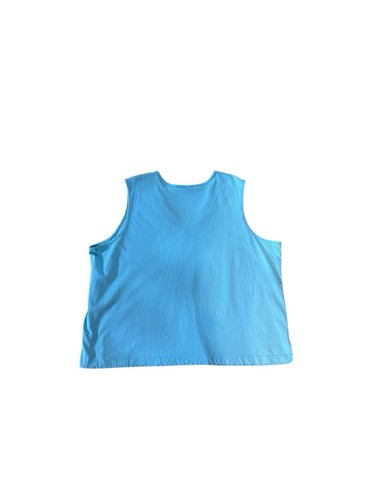 Francisca by Korey Blue Tank V-Neck Wood Detailing Women’s Plus 3X Cotton Tunic - Picture 7 of 20