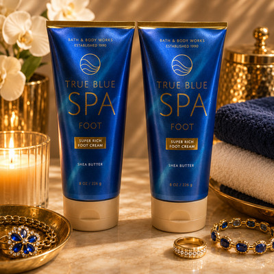 2 Bath & Body Works True Blue Spa SUPER RICH FOOT CREAM 8 OZ