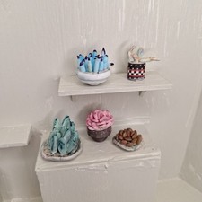 Miniature Dollhouse Garden Set 1:12 Scale Artisan Made Succulent Plants