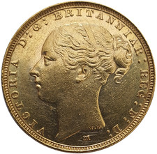 1886-M Queen Victoria Young Head Gold Sovereign