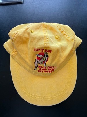 Vintage Eat It Raw Half Shell Raw Bar Key West cotton Baseball Cap adjustable