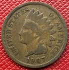 1907 Bronze Indian Head Cent. KM# 90a