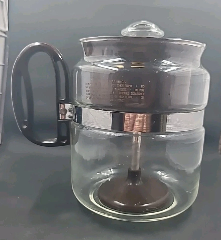 Vintage GEMCO BRAND PERCOLATOR COFFEE POT 4-8 CUP Heat Resistant Glass B-21 Used - Image 3 of 4