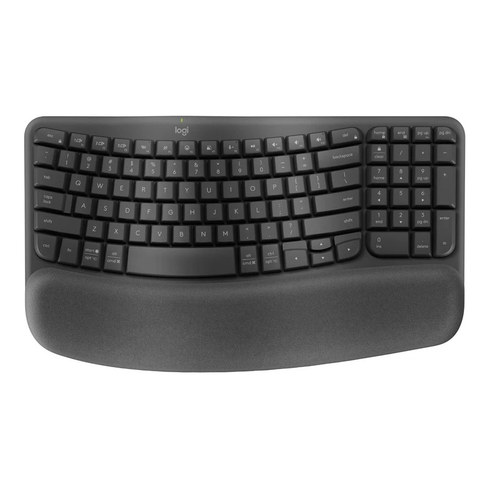 Logitech Wave Keys Wireless Ergonomic Keyboard - Graphite