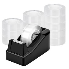 Desktop Tape Dispenser, 1 Pack Tape Holder withRolls Transparent Rolls 12