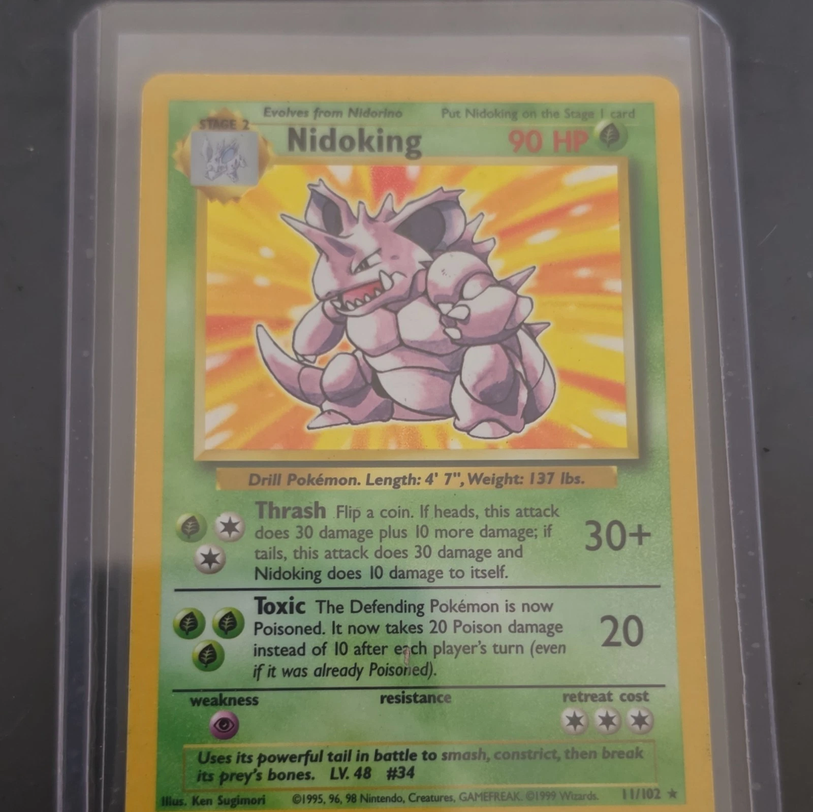 Pokémon TCG Nidoking Holo Rare Card Base Set 11/102