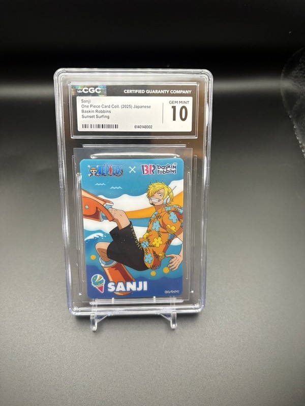 2025 ONE PIECE X BASKIN ROBBINS CAMPAIGN COLLECTION CARD SANJI CGC 10 POP 5