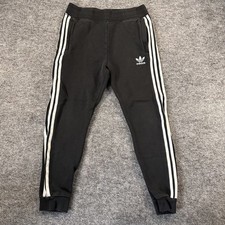 Adidas 3 Stripes Joggers Sweatpants Black Youth Size Medium 11/12