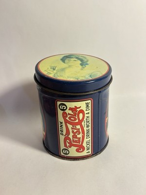 Vintage 1988 Pepsi Cola A Nickel Drink Worth A Dime Metal Tin Can With Lid 3.5
