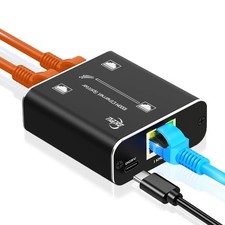 3 Port Ethernet Splitter 1 in 2 Out High Speed 1000Mbps Gigabit Network