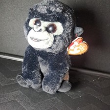TY Beanie Baby 6" BO the Silver Back Gorilla Plush Stuffed Animal Toy 