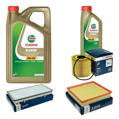 BOSCH Inspektionspaket 6L CASTROL EDGE 5W-30 C3 für Nissan Primastar Kasten 2.5