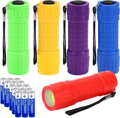 5 Pack Plastic Small Mini LED Flashlight COB Flashlights for Kids 100 Lumen with