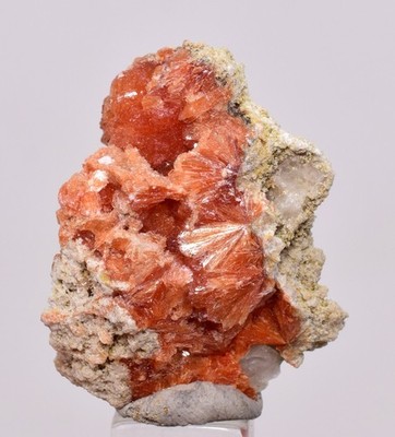 3,2 cm ROT ORANGE ZEOLITH STILBIT LAUMONTIT CALCIT KRISTALLE PERU FB103