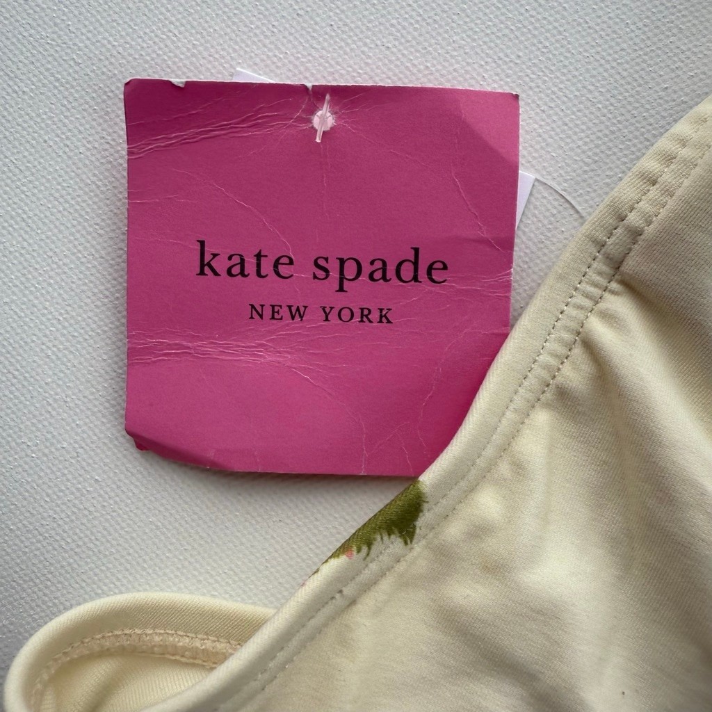 Women's Kate Spade Ivory Red Floral Halter Bikini Top S thumbnail 4