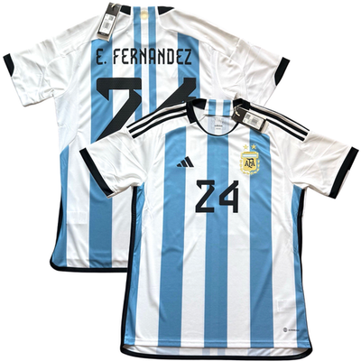2022 Argentina Home Jersey #24 E. Fernandez Large adidas World Cup
