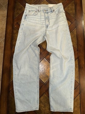 American Eagle Strigid Jeans Womens 6 Blue Light Highest Rise Baggy Straight