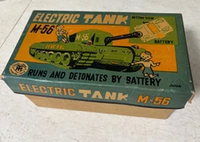 Vintage Modern Toys Electric Tin Toy Tank Box. #M-56 Made in Japan 1960's