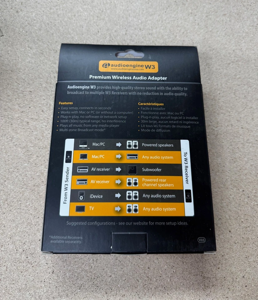 Audioengine W3 Premium Wireless Audio Adapter Musikstreaming für Mac oder PC NEU - Bild 2 von 3