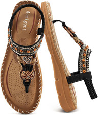 Sandals Women Flat Shoes: Dressy Summer Bohemian Flats Shoes for Women Sandals C