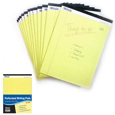 12 Micro Perforated Legal Pads Writing Note Pad 50 Sheets Letter Size 8.5 x 11.7
