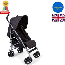 Push Me Quatro Black Stroller - Stylish Foldable Design with Rain Cover Included