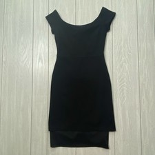 Alice + Olivia Women's Black Scoop Neck Mesh Hem Sheath Dress Size 0 