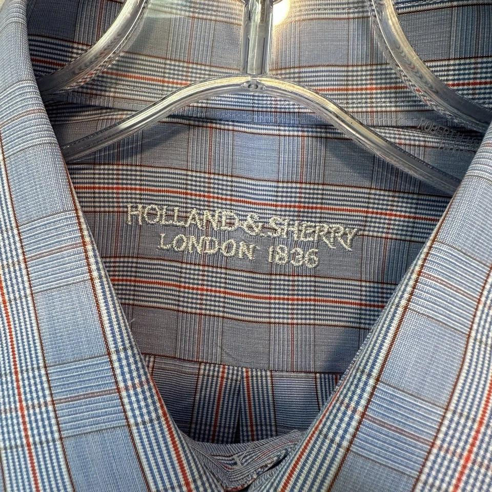 Camisa de vestir Holland Sherry nueva sin etiquetas para hombre EST XLT hecha a medida EE. UU. algodón fino Foto 3 de 4
