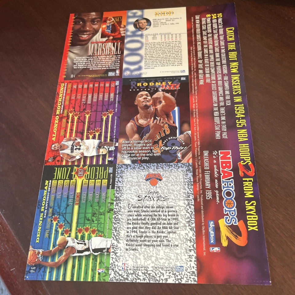 1994-95 NBA Hoops 2 hojas de 6 tarjetas sin cortar 7"x10,5" muestra promocional *Raro Jason Kidd RC Foto 3 de 3