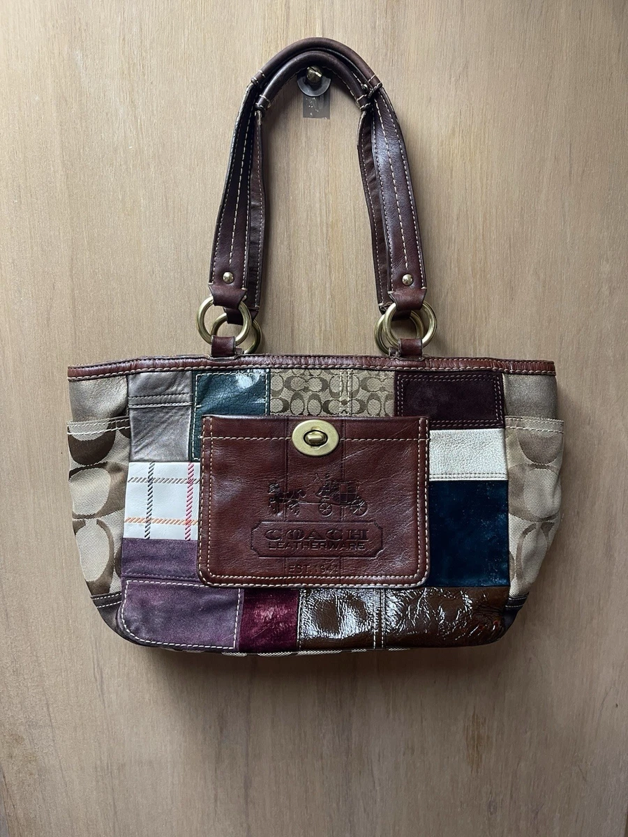 Coach Patchwork Canvas Exterior Tote Bags & Handbags for Women for