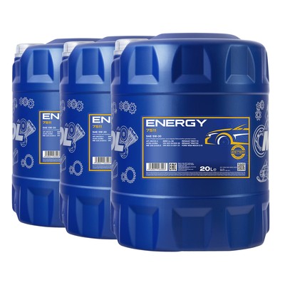 MANNOL Energy 5W-30 Motoröl, ACEA A3/B4, API SN/CH-4, BMW LL-98, 3x20 Liter