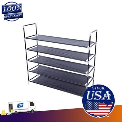 Shoe Rack 5 Layers Storage Organizer Shoe Tower Shelf Black