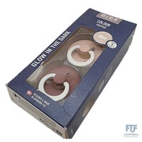 Bibs Colour Glow Schnuller 2Er-Pack. Bpa-Frei. Leuchtet Im Dunkeln. Kirschform N