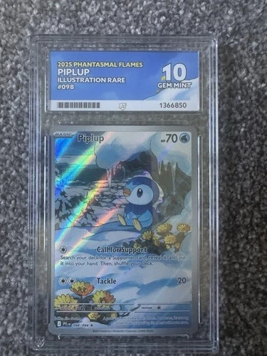Pokémon TCG Piplup Phantasmal Flames Graded Ace 10