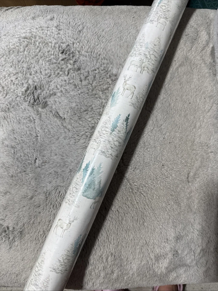 Punch Studio Glitter Christmas Wrapping Paper New Deer Design NWT - Image 4 of 4