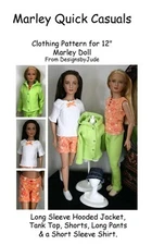 Casuals Doll Clothes Sewing Pattern for 12" Marley & Agnes Dreary Tonner