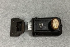 Vintage Russwin Cast Iron With Brass Thumb turn Deadbolt Door Lock Set