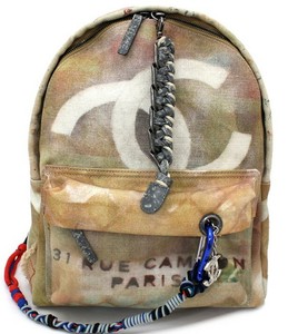beige canvas backpack