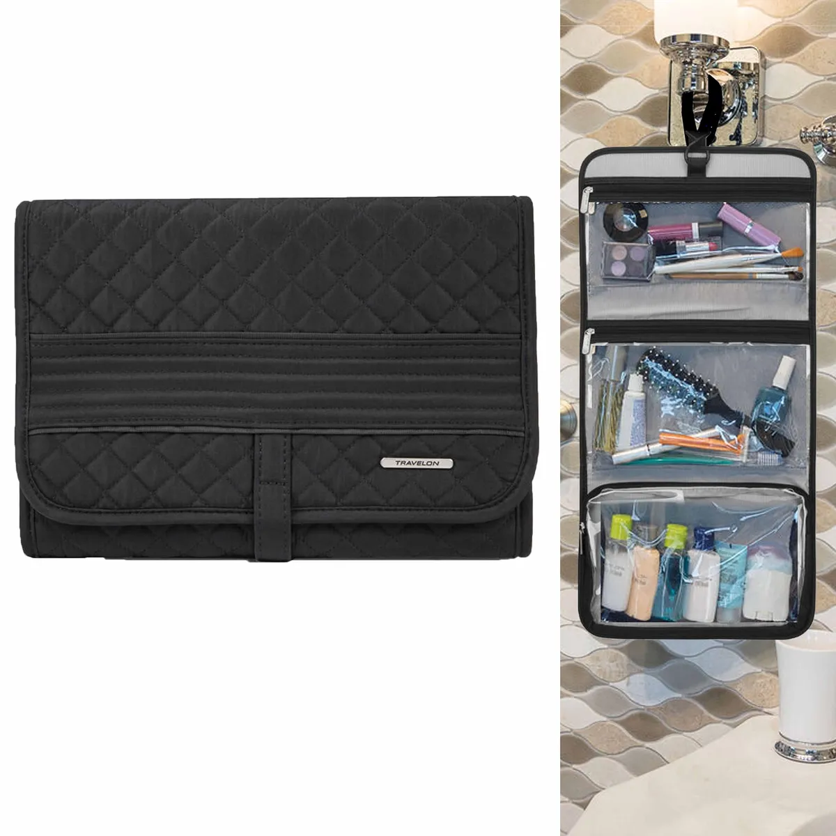 Portable Makeup Storage Bag Cosmetic Bag Organizer Case with Mirror & LED  Light | eBay