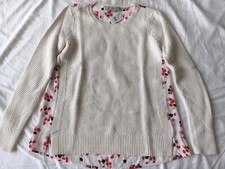 LOFT Mixed Media Floral Back Sweater, Size XS
