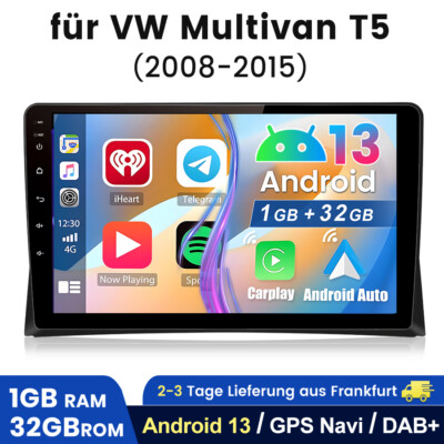 1+32GB Android13 CarPlay Autoradio Für VW T6 Transporter Multivan GPS Navi WIFI