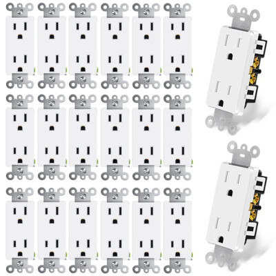 Electrical Wall Receptacle 2-Pole 15A 3-Wire Self-Grounding Tamper Resistant ×20