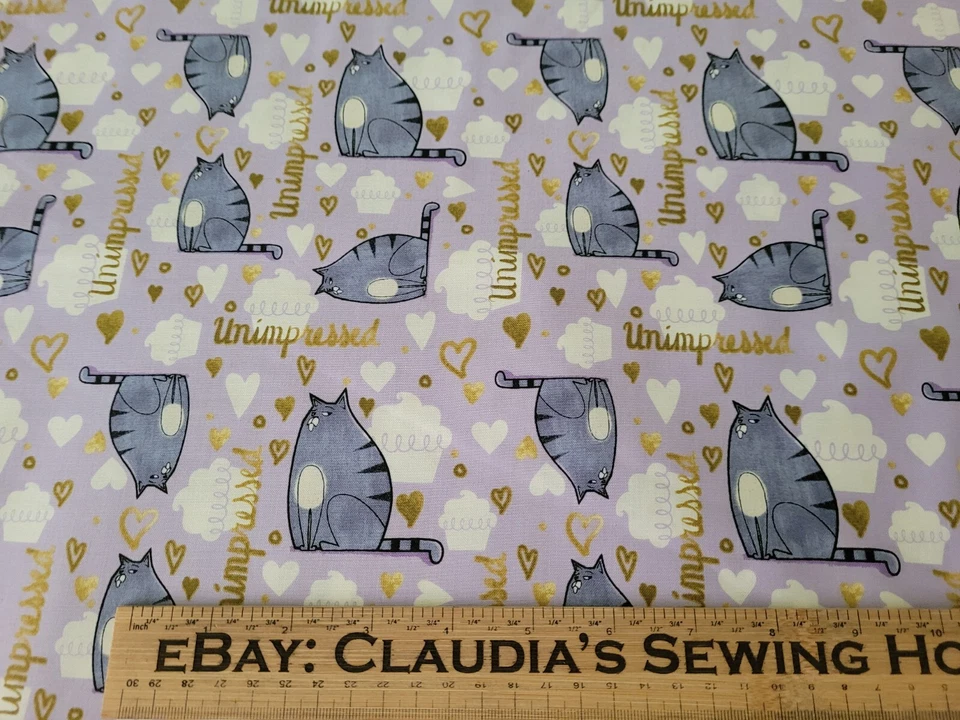 25" Secret Life Of Pets Quilting Treasure Cats Lavender Gidgit Chloe Hearts - Image 2 of 3