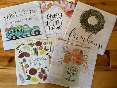 5 Pack Farmhouse Market 2022 Calendars NEW Endless Craft Possibilities FREE SHIP