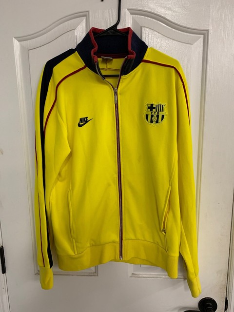 Nike Barcelona Football Club FCB Yellow Full Zip Sweater Menâs L Great Condi | eBay