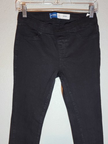 old navy pull on jeans girls size XL 14-16 skinny stretch adjustable waist black - Picture 4 of 10